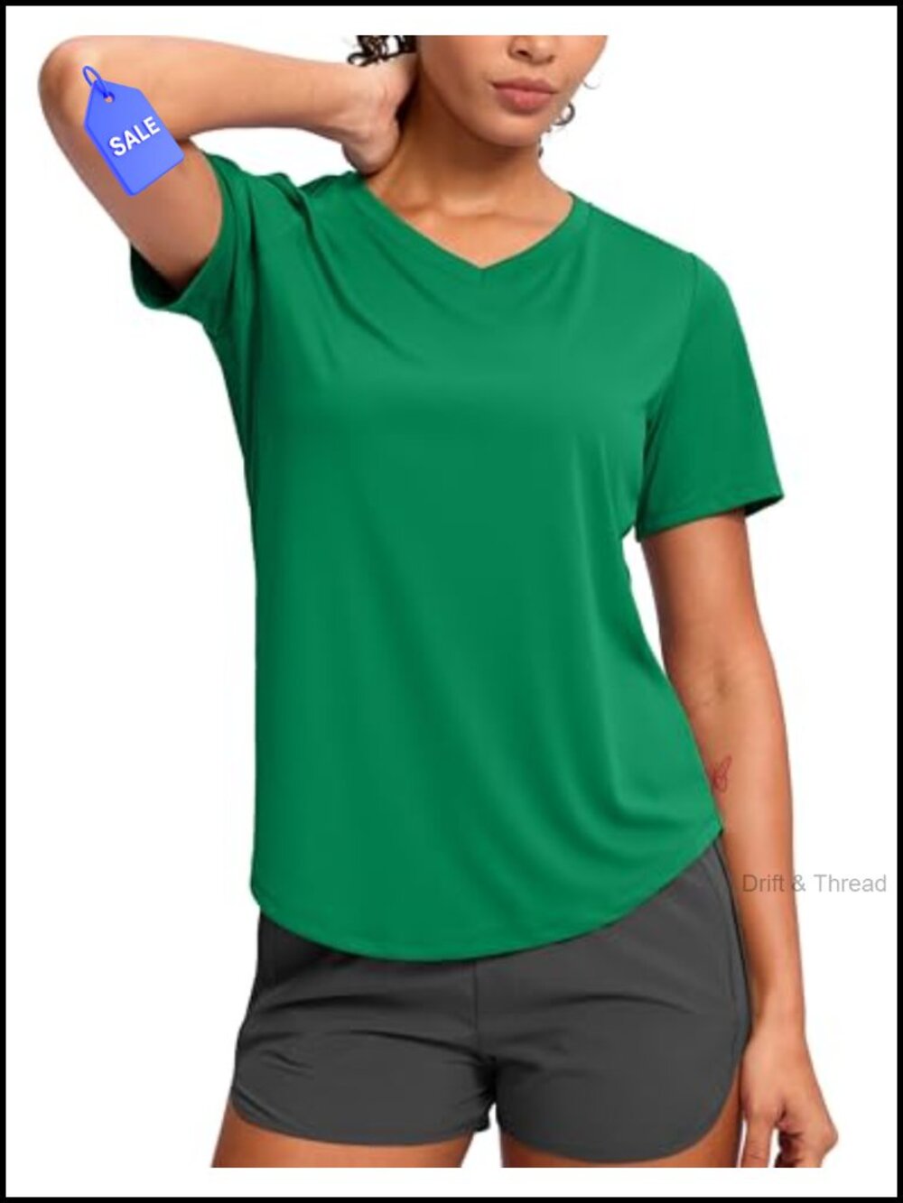 Womens Workout Shirt V-Neck Short Sleeve Dry Fit Sun Shirt Athletic Top